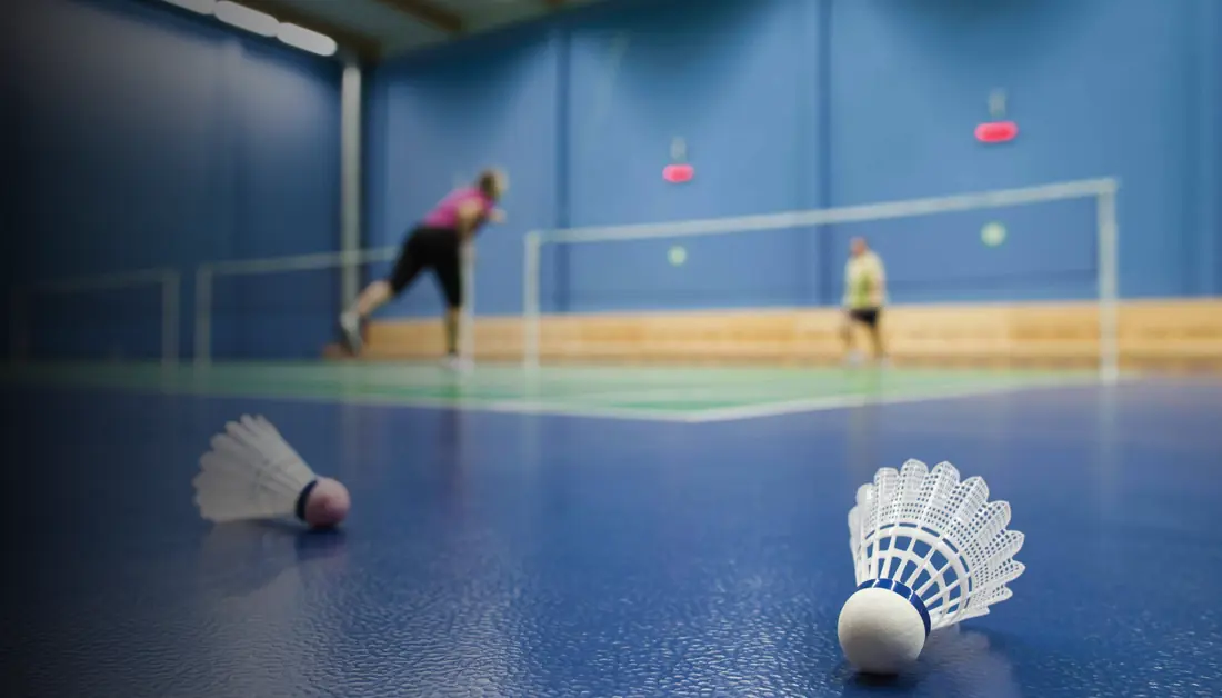 Indoor badminton court
