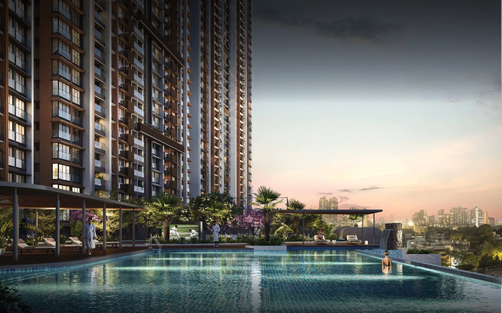 Infinity edge pool at dusk